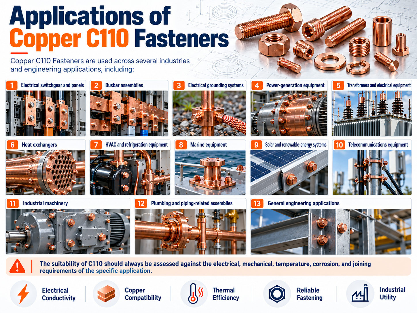 applications-of-copper-c110-fasteners