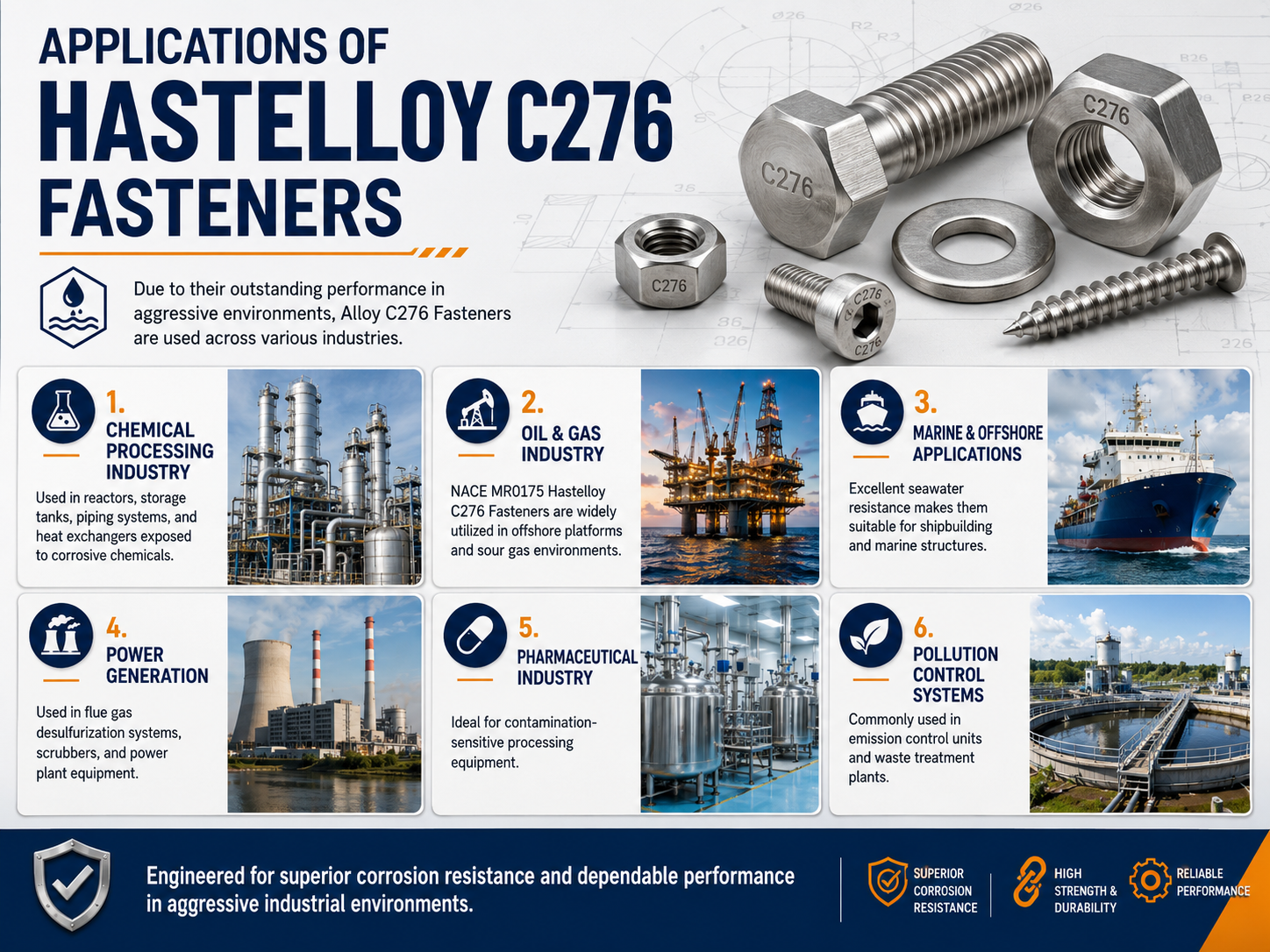 Applications of Hastelloy C276 Fasteners
