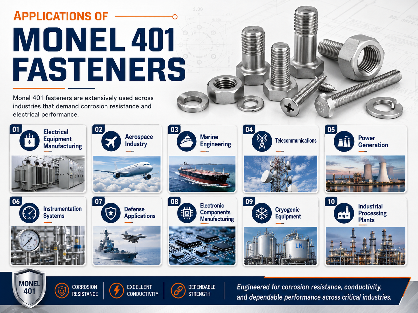 Monel 401 Fasteners