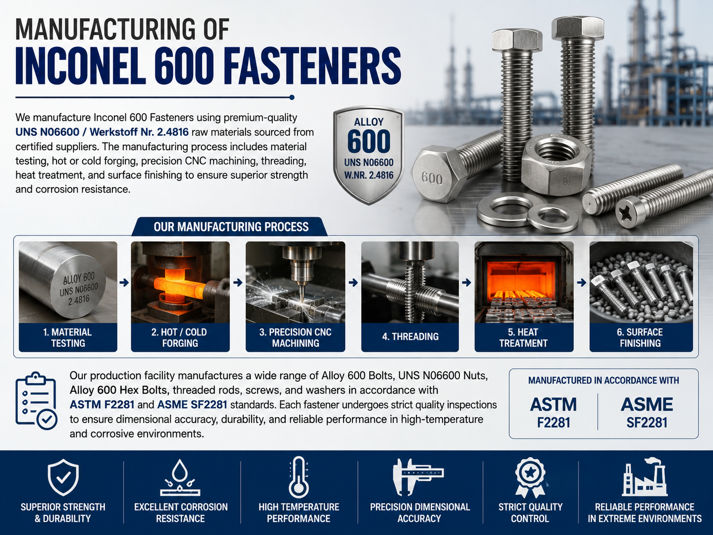 Inconel 600 Fasteners