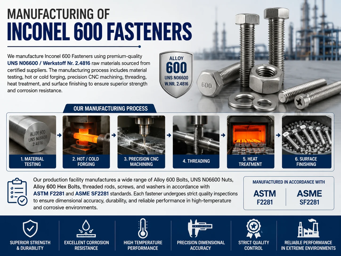 Inconel 600 Fasteners