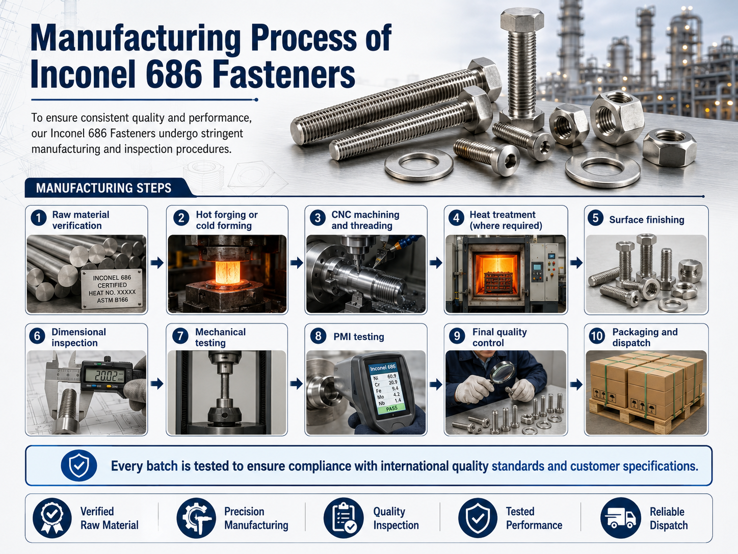 Manufacturing Process of Inconel 686 Fasteners