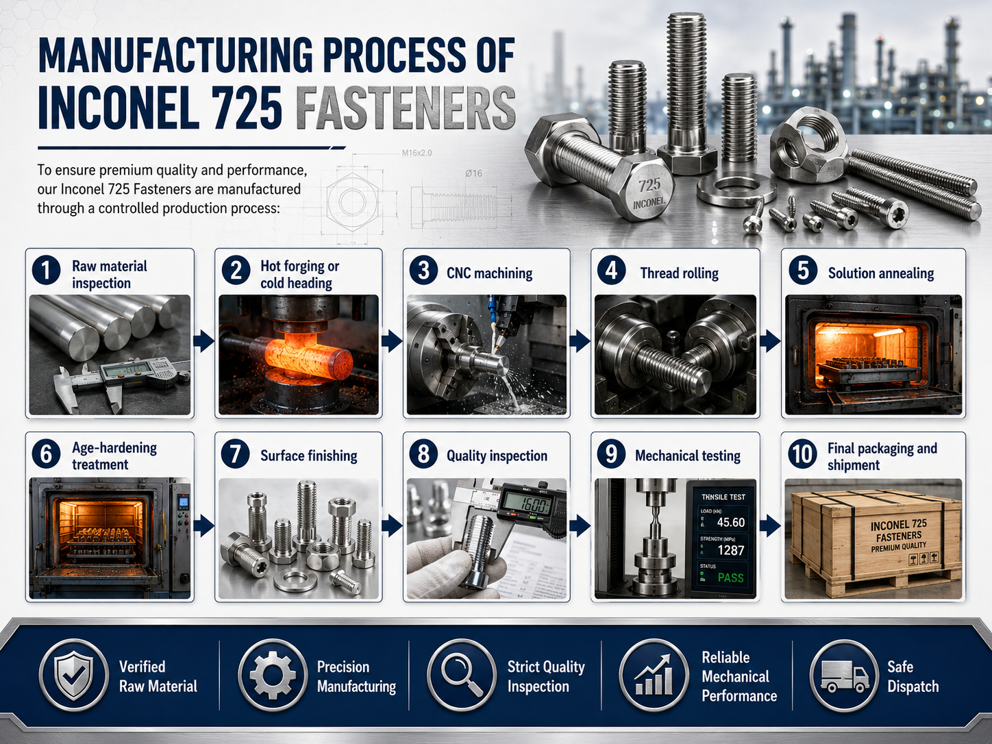 Manufacturing Process of Inconel 718 Fasteners