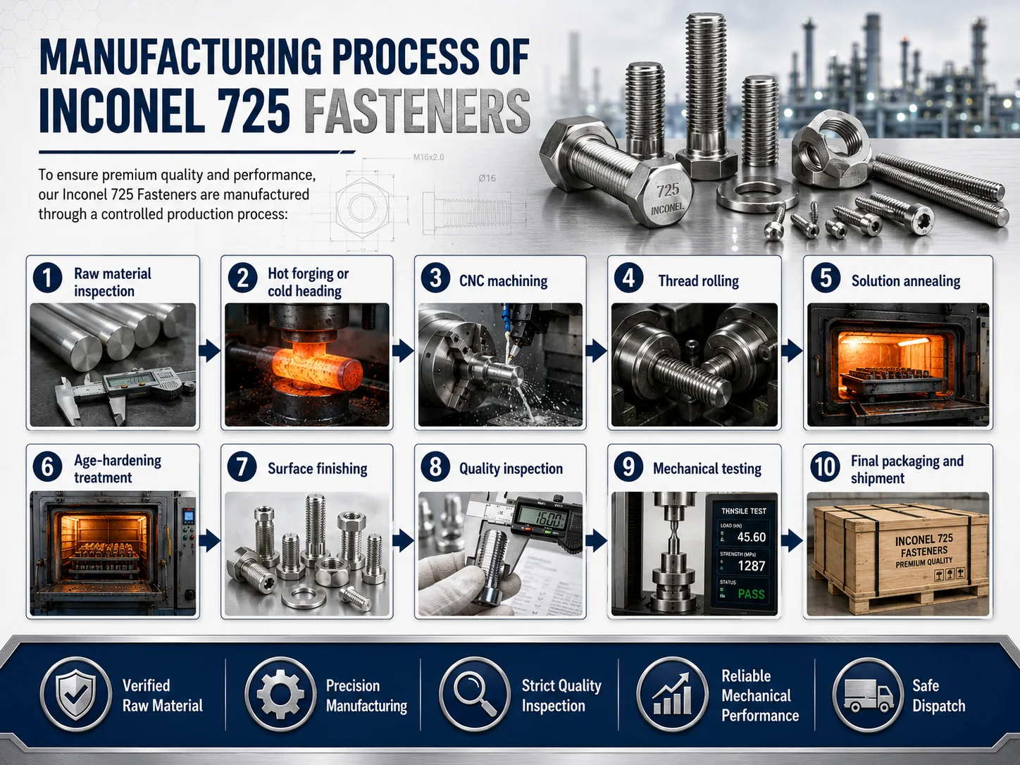 Manufacturing Process of Inconel 718 Fasteners