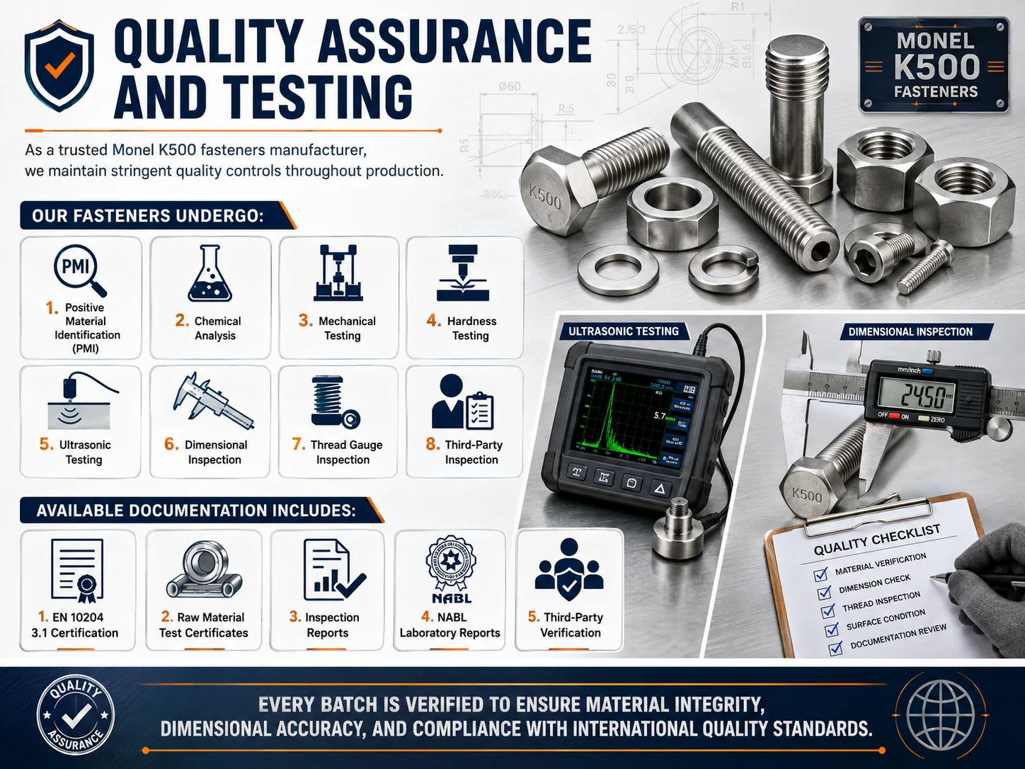 Quality Assurance and Testing of Monel K500 Fasteners